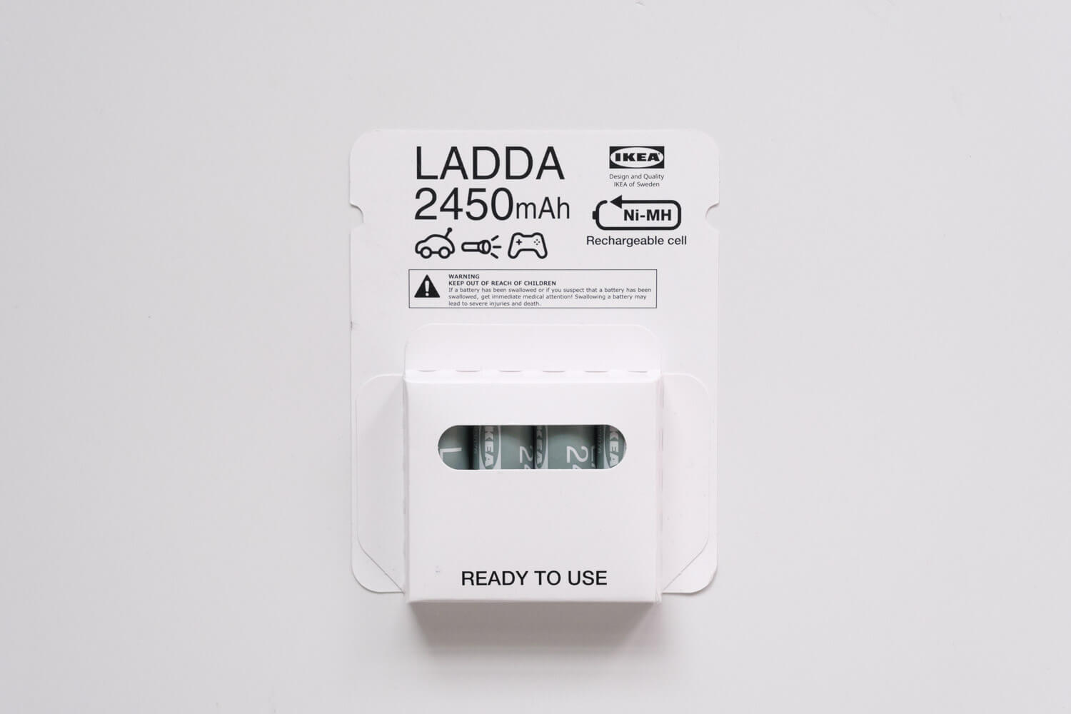 IKEA LADDA（ラッダ）充電式電池の単3電池 2450mAhのパッケージ