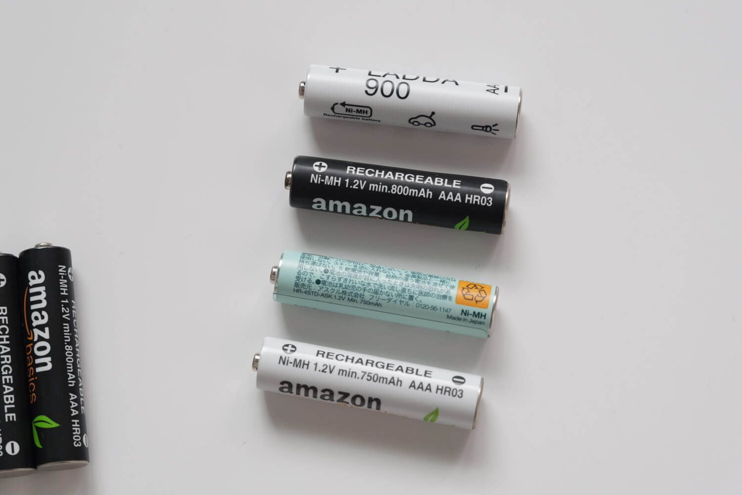 単4電池すべて容量が違う