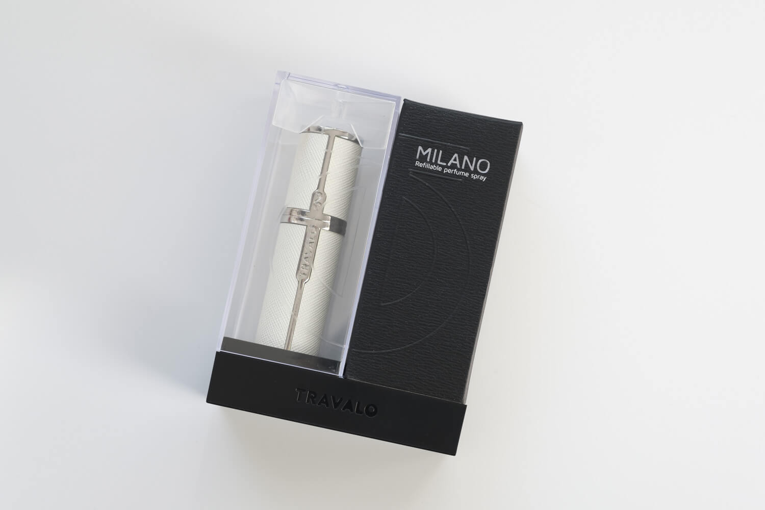 TRAVALO（トラヴァーロ）の香水アトマイザー ミラノ（ホワイト）のパッケージ