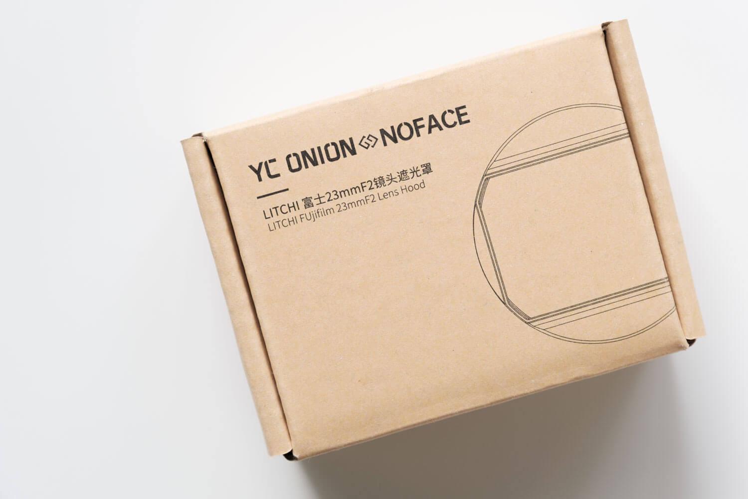 YC Onion X100V用スクエアレンズフードの箱